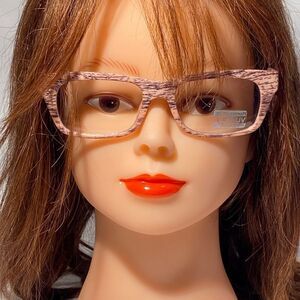 1188 Eyeglasses Pink Wood Grain Frames UV Protection NWT